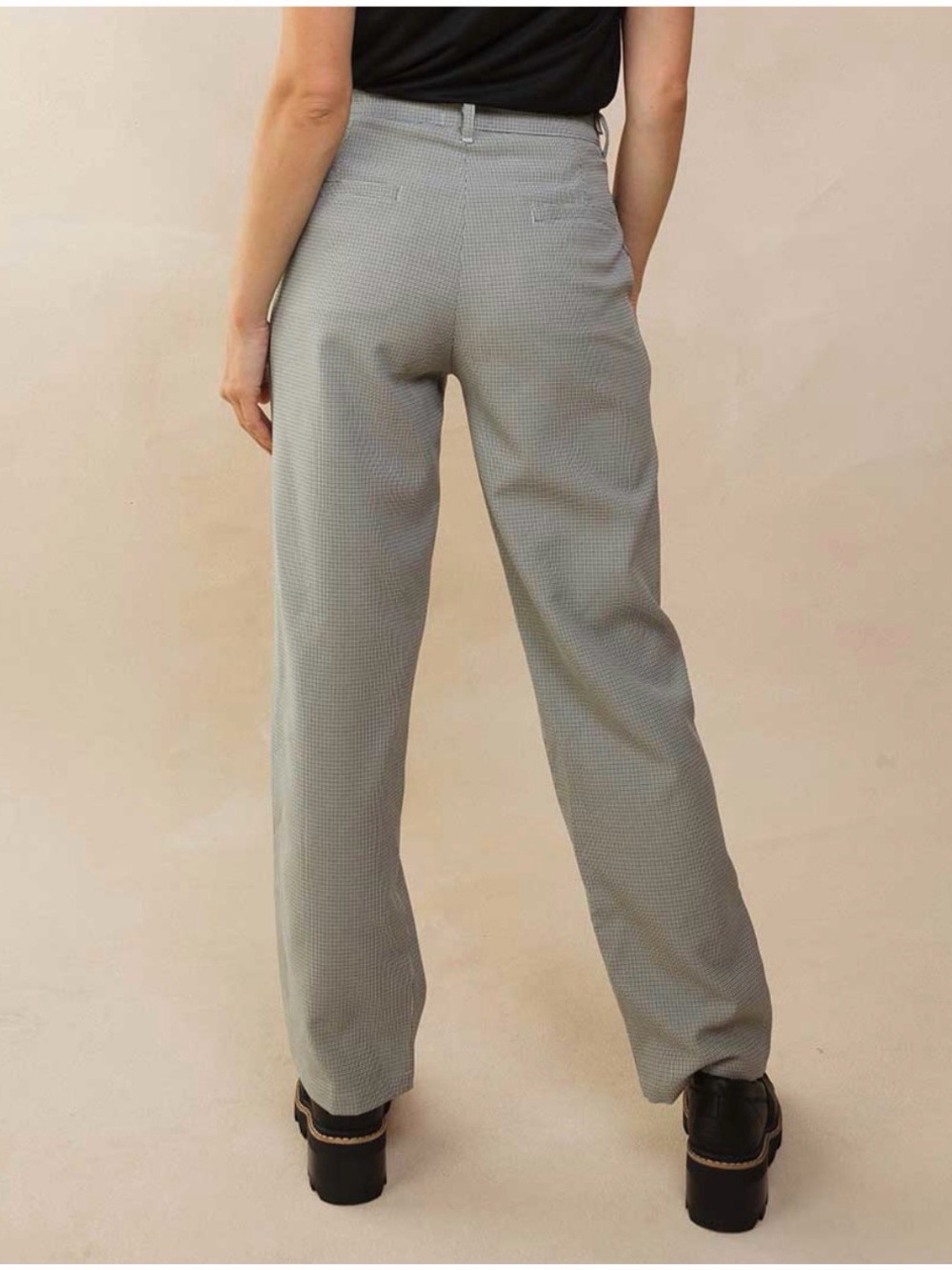 NWT Albion Sz M Tuxedo Pants, Green and Black Houndstooth Micro-Pattern Chinos - Picture 12 of 13